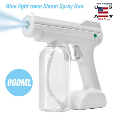 800ML Electric Nano Spray Gun Steam Blue Ray Light Wireless Portable Home Office 