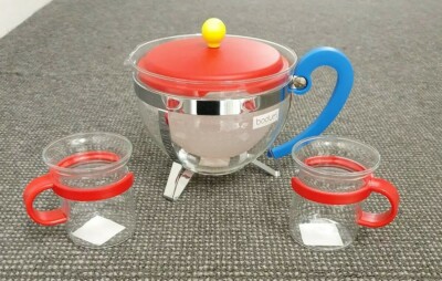  ️BODUM GLASS INFUSER TEAPOT CHAMBORD TEA CUP RETRO POSTMODERN RETRO SPACE AGE