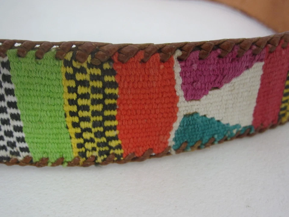 Cinturón suroeste occidental de lana tejida de cuero marrón unisex 36" - 37" sin marca Foto 4 de 4