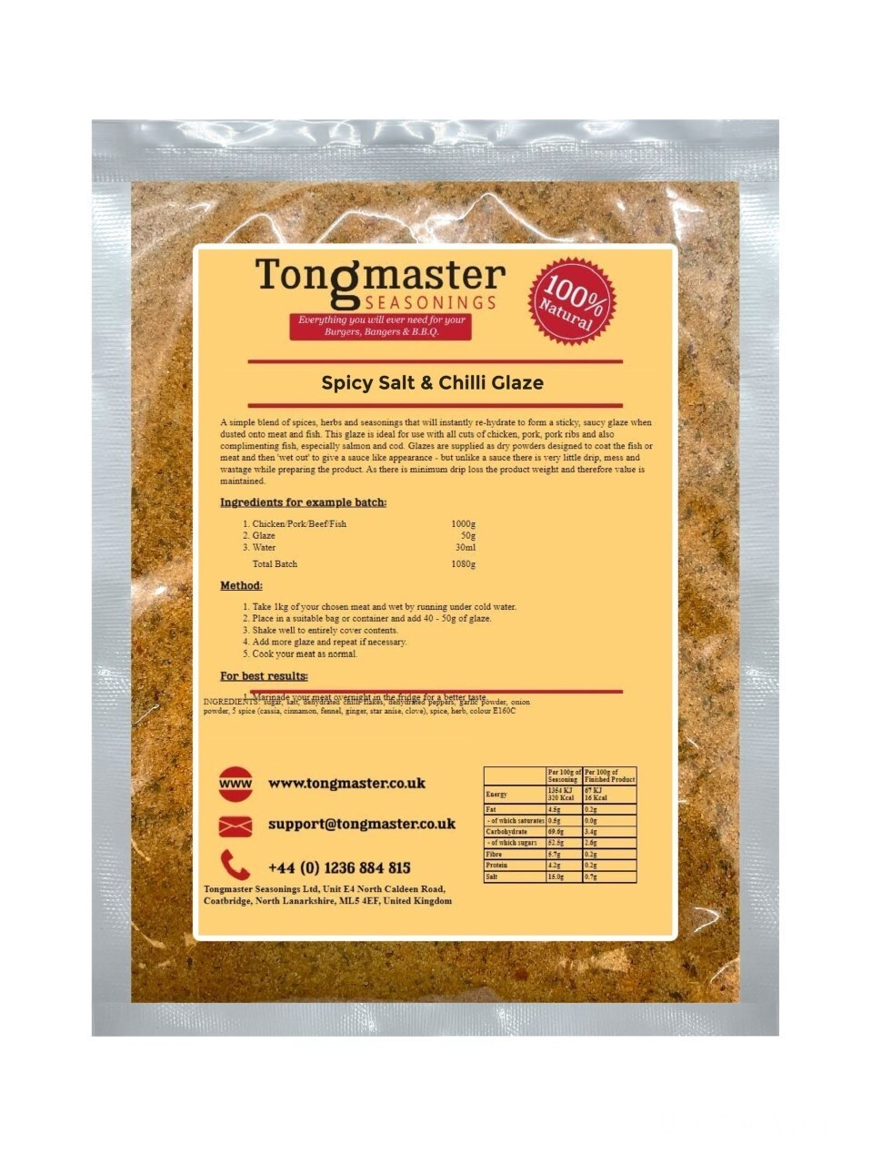 Spicy Salt and Chilli Glaze - Meat Rub - 200g (Gluten Free)