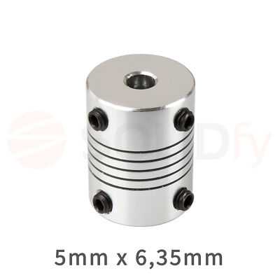 Wellenkupplung 5x6.35mm Aluminium RepRap CNC Prusa 3D Drucker 5mm shaft coupler