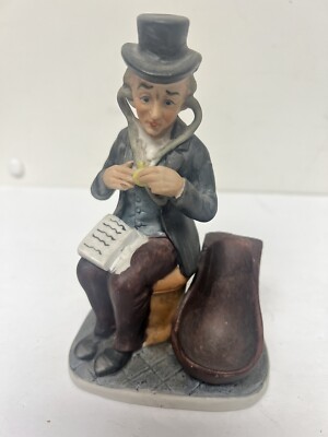 Vintage Pipe Rest - 1980's Porcelain Figurine Physician Reading Book Top Hat