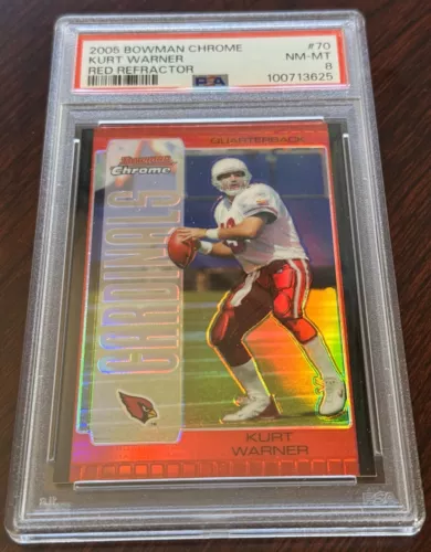 2005 KURT WARNER BOWMAN CHROME REFRACTOR #70 PSA 8 POP 1  (625)