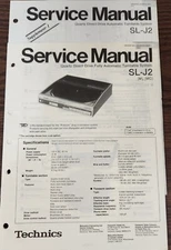 Technics SL-J2 Fully Automatic Turntable Service Manual + Supplement - Original