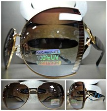 CLASSIC VINTAGE RETRO BOLD Style SUN GLASSES Unique Gold  Blue Tortoise Frame