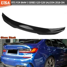 Gloss Black PSM Style Highkick Trunk Spoiler Lip For 19-25 BMW G20 M340i M3 G80