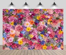 9x6FT Flowers Wall Backdrop Spring Blooming Mothers Day Tea Party Photo