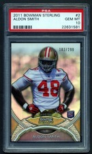 2011 Bowman Sterling #2 Aldon Smith Rookie Card /299 PSA 10 Gem Mint 49ers Pop 5. rookie card picture