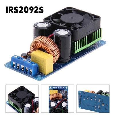 Digital IRS2092S 500W Mono Channel Amplifier Class D HIFI Power Amp Board + FAN
