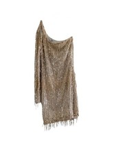 Fashion Nova Women's No Strings Attached Sequin Mini Dress Gold, Size Large
