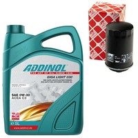 MotoröL Set 0W-30 Addinol 5 Liter + ÖLfilter 38477 FüR Audi Seat Skoda VW Passat
