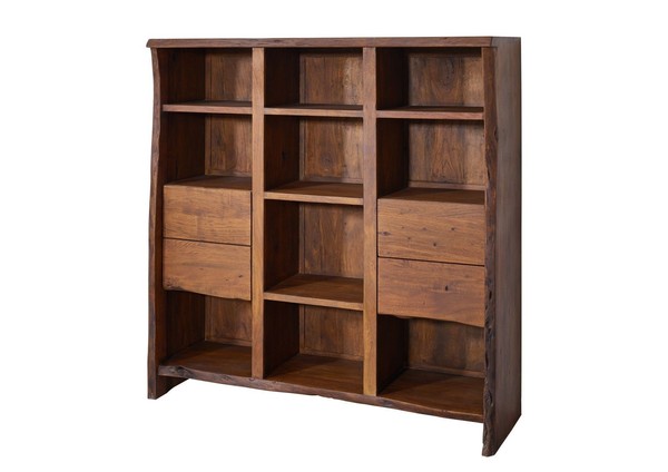 Highboard Regal BüCherregal Standregal 4 Schubladen - Akazienholz Massiv 142X147-image