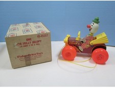 Vintage 1965 Fisher Price Jolly Jalopy New Not Played With Original Box Pull Toy