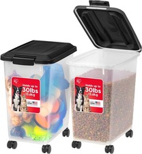 Dog Food Storage Container 2 Pack Up to 30 lbs Each Airtight Seal Freshness