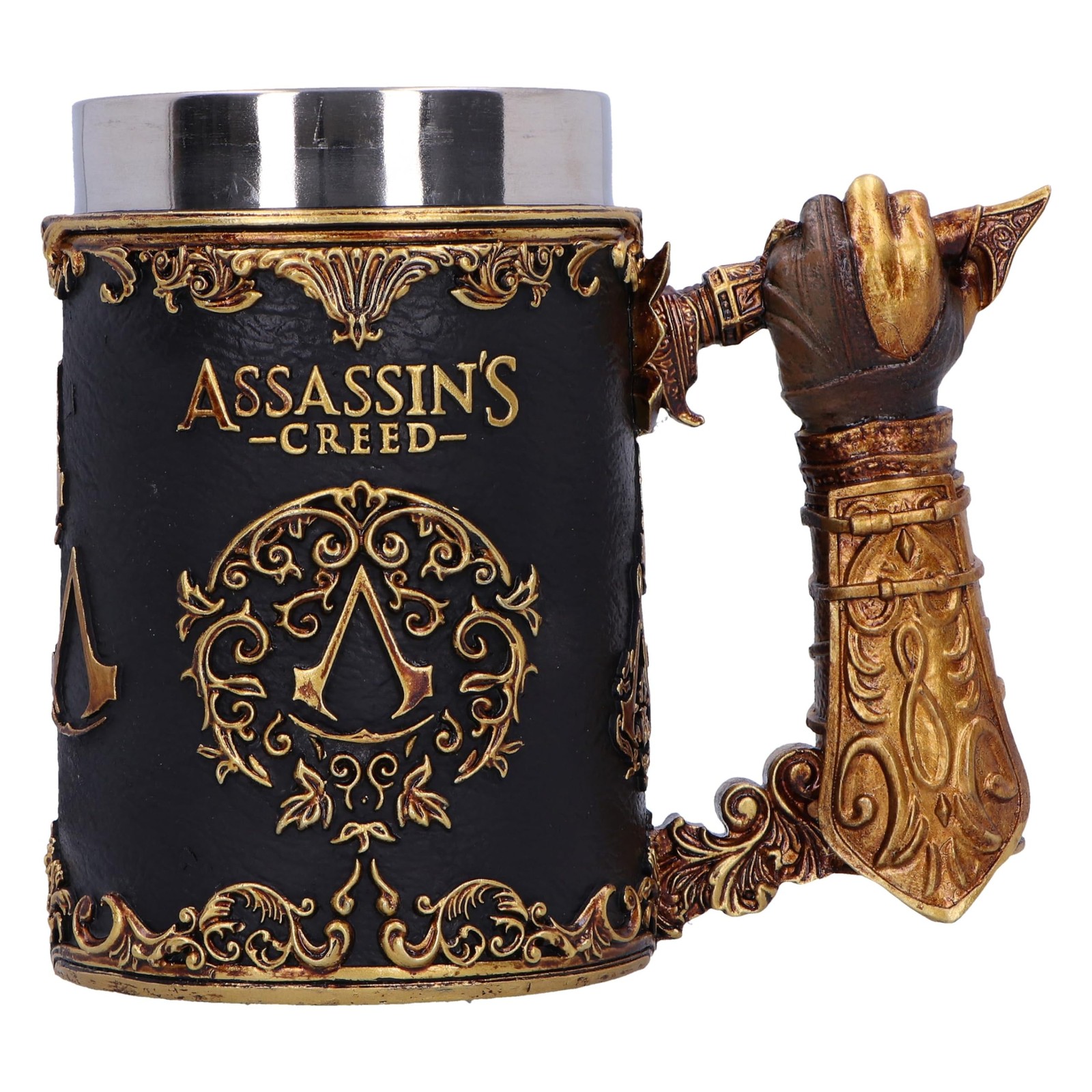 Nemesis Now Assassin's Creed Through The Ages Tankard 15.5cm, Resin, Black/Gold,