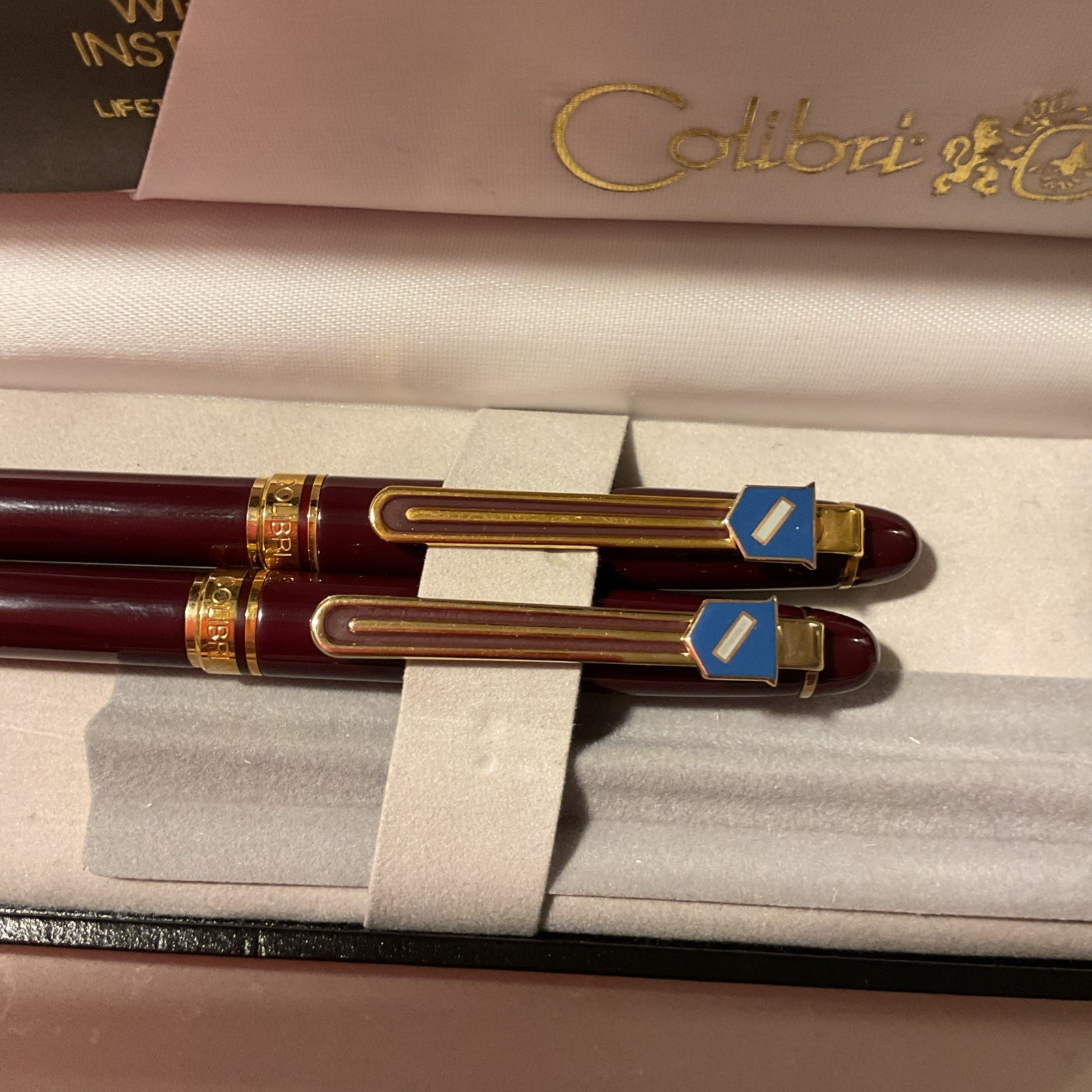 Colibri Le Grand Writing Instrument Pen & Pencil Set Maroon/gold
