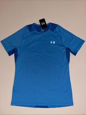Under Armour UA Rush Shirt Mens M Fitted Vent Dry  Wicking Blue Training $55