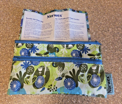 Norwex Reusable Wet Wipes Travel Bag / Zipper Pouch