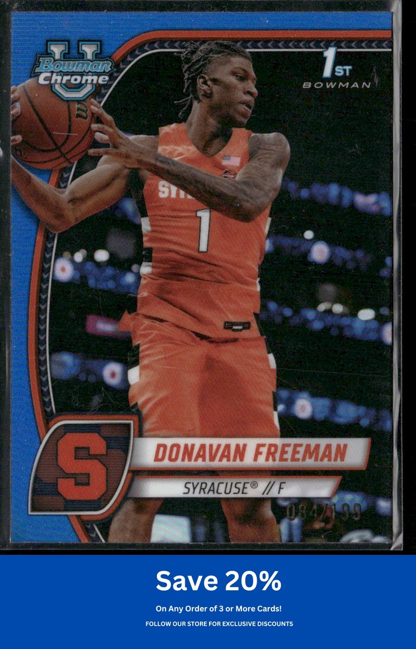 Donavan Freeman 2024-25 Bowman University Chrome #21 Blue Refractor #/199  H74