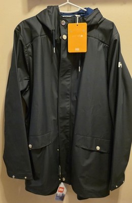 Men's Helly Hansen Moss Navy Blue Rain Coat Medium