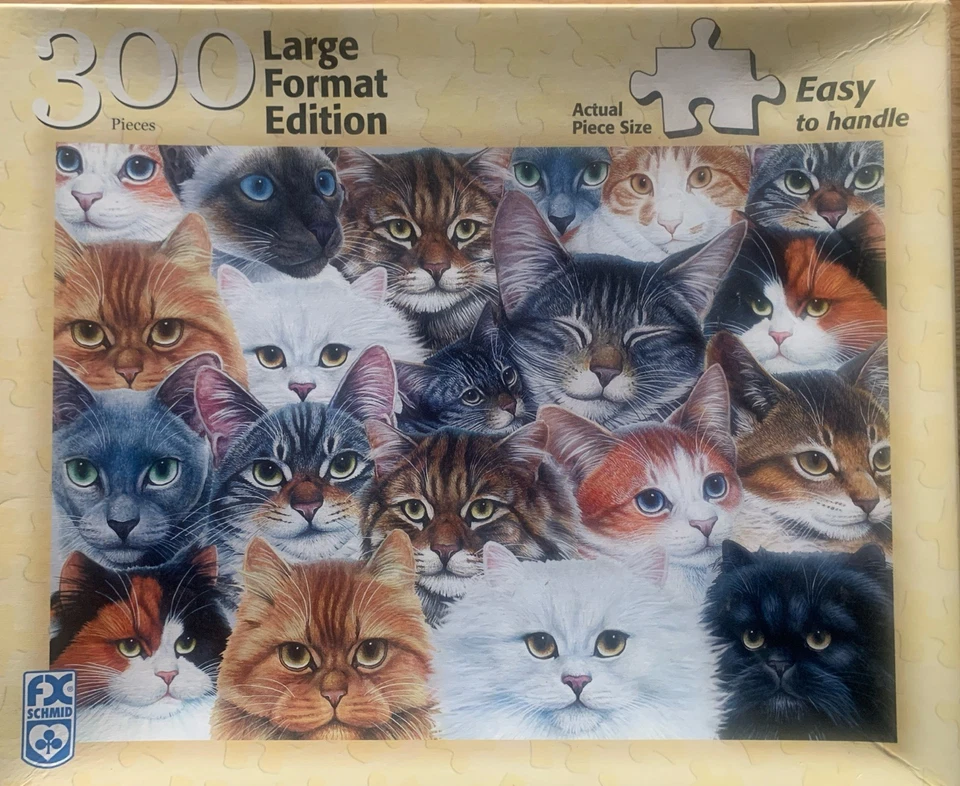 FX Schmid Featuring A Collage of Cat Faces 300 Pc Jigsaw Puzzle Complete - Image 2 of 4
