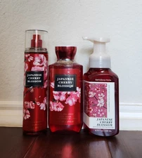 BATH & BODY WORKS Japanese Cherry Blossom Hand Soap, Shower Gel &Mist (Set of 3)