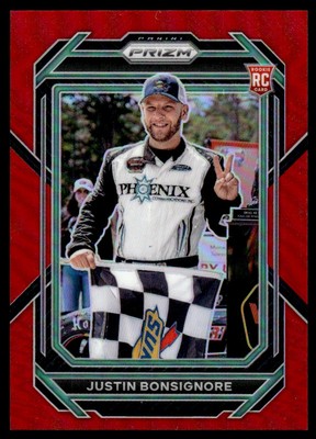 2023 Panini Prizm Nascar Red Justin Bonsignore Rookie Kenneth Massa Motorsports