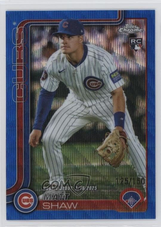 2025 Topps Chrome Update Rookie Debut Blue Wave Refractor /150 Matt Shaw tw0