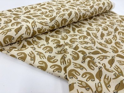 Faultier Baumwollstoff Quilten Patchwork Dschungel Zoo Tiermotiv
