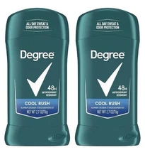 2 Degree Men Original Antiperspirant Deodorant Cool Rush Twin Pack 48-Hour Sweat