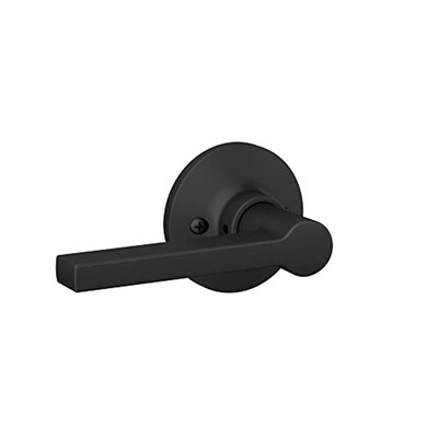 Straight Lever with Round Trim Dummy Door Handle, Matte Black Finish