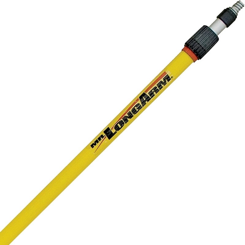 Mr. LongArm Alumiglass 6512 Extension Pole, 1-1/4 in Dia, 6.1 to 11.6 ft L, Alum