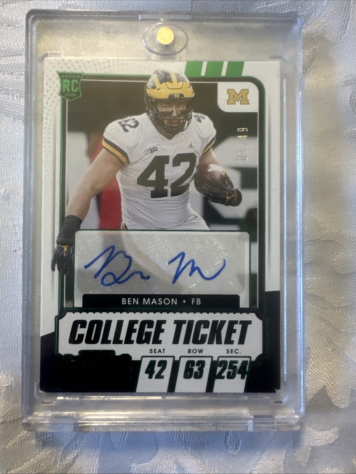 Ben Mason Panini Contenders Draft Picks #193 Autograph