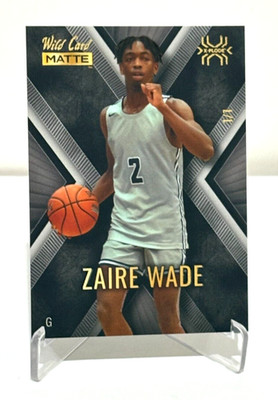 True 1 of 1! Zaire Wade 2022 Wild Card MATTE Explode Insert Black #'d 1/1 RC