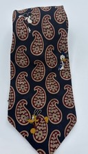 Disney Store Men's Tie 100  Silk Made In Korea Mickey Donald Pluto Goofy