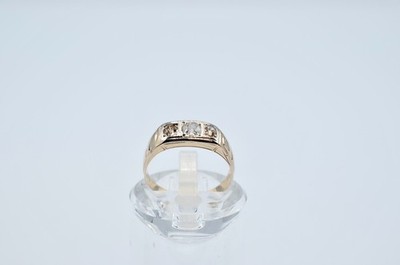 14k Vintage Two Tone Gold And Natural Old Mine Cut Diamond Band/Ring. 4.3gr