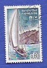 TIMBRE FRANCE 1965,  AIX LES BAINS, VOILIER, N° 1437, OBLITÉRÉ