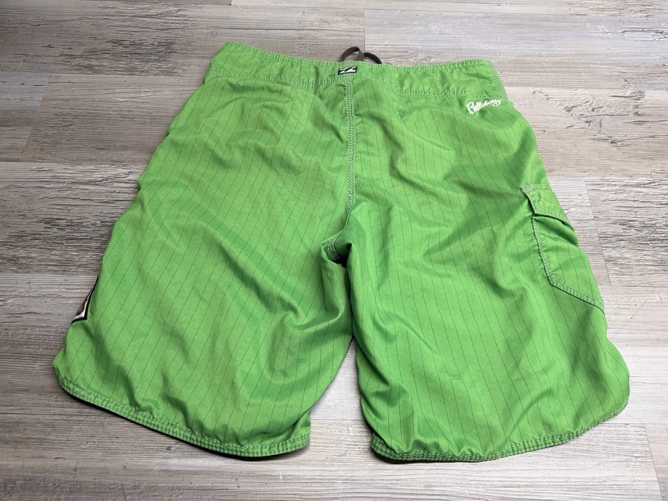 Bañador Billabong Board Shorts Vintage Para Hombre 32 Verde Y2K Cordón Foto 2 de 4