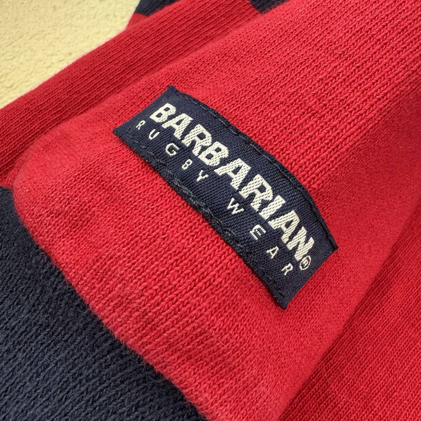 Vintage Rugby Wear Barbarian Rugby Shirt Large Red Na… - Gem