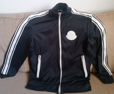 RARE Men’s Moncler Maglia Cardigan Black Jacket with White Patch Size XL