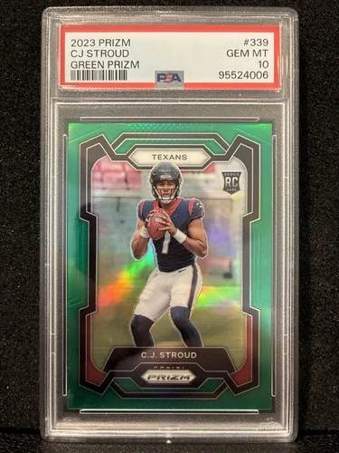 2023 Panini Prizm - Rookies C.J. Stroud #339 Green Prizm (RC) PSA 10