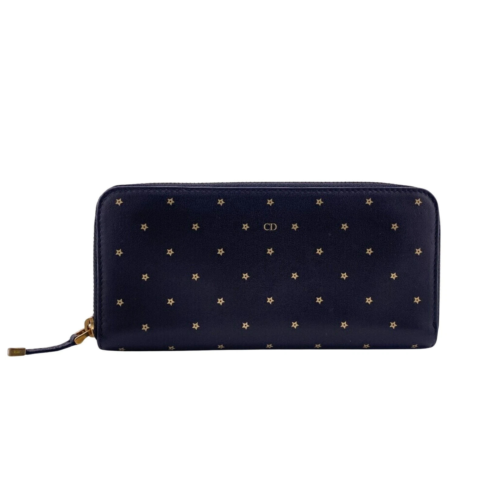 Portefeuille Dior en cuir noir authentique