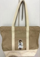 Polo Ralph Lauren Bear Canvas Tote Size M Almost unused Women Classic Iconic LTD