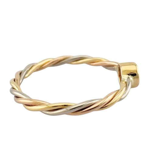 Anello Cartier #4.25 Trinity Twist oro giallo 18 carati K18 diamante usato - Foto 6 di 10