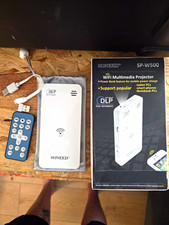 SONEED SP-WS00 DLP WiFi Desktop Projector 854x480 16:9 150 ANSI White Remote