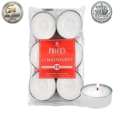 Prices Large Maxi TeaLight Night Lights 10 Hour Long Burn Candles- Pack of 12