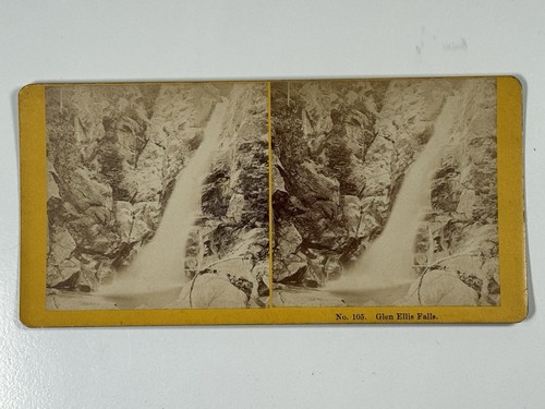 Glen Ellis Falls, White Mountains, NH Stereoview, Kilburn Brothers Waterfall - Picture 3 of 4