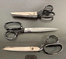 Vintage Wiss Inlaid, Clauss 3768, Pinking Shears Sewing Dressmaker Scissors USA