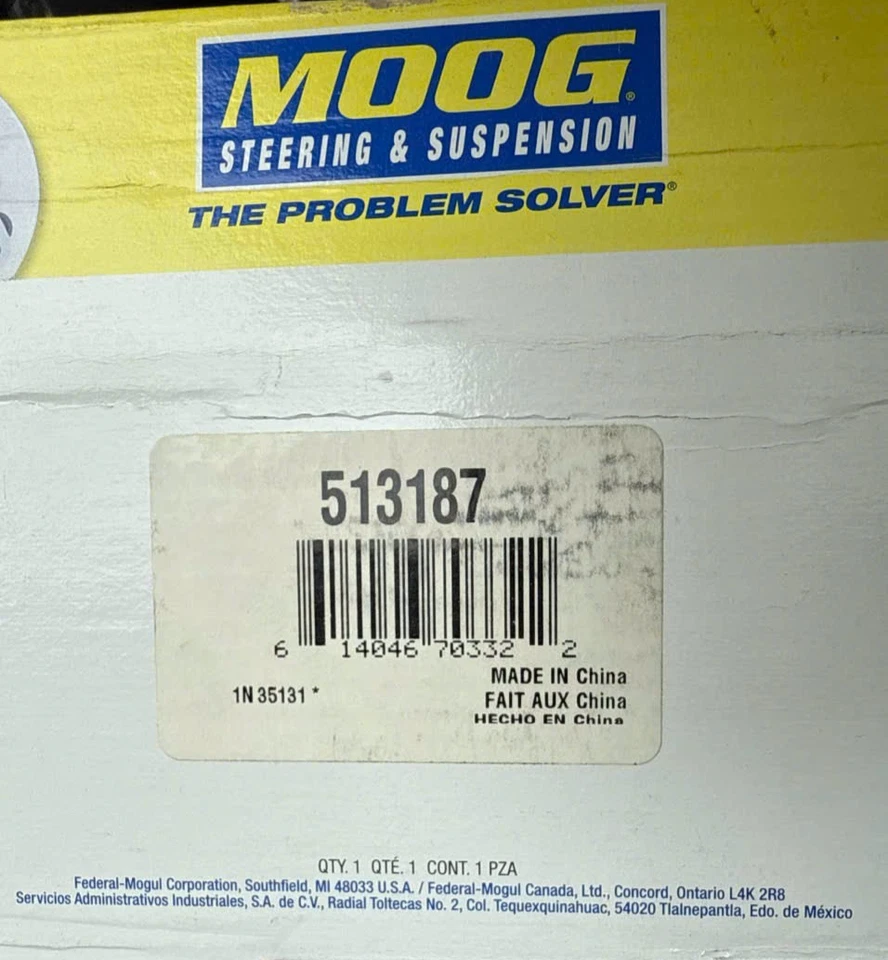 Conjunto de rolamento de cubo de roda dianteira MOOG 513187 para Chevy e GM Buick Cadillac - Imagem 2 de 2