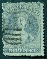 New Zealand 1867 3d perf 12½ lilac SG 117 Used cat £45